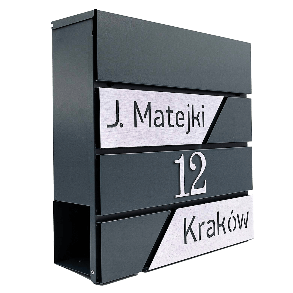 MARK0081 - Duża skrzynka na listy z wycinanym numerem domu - 1
