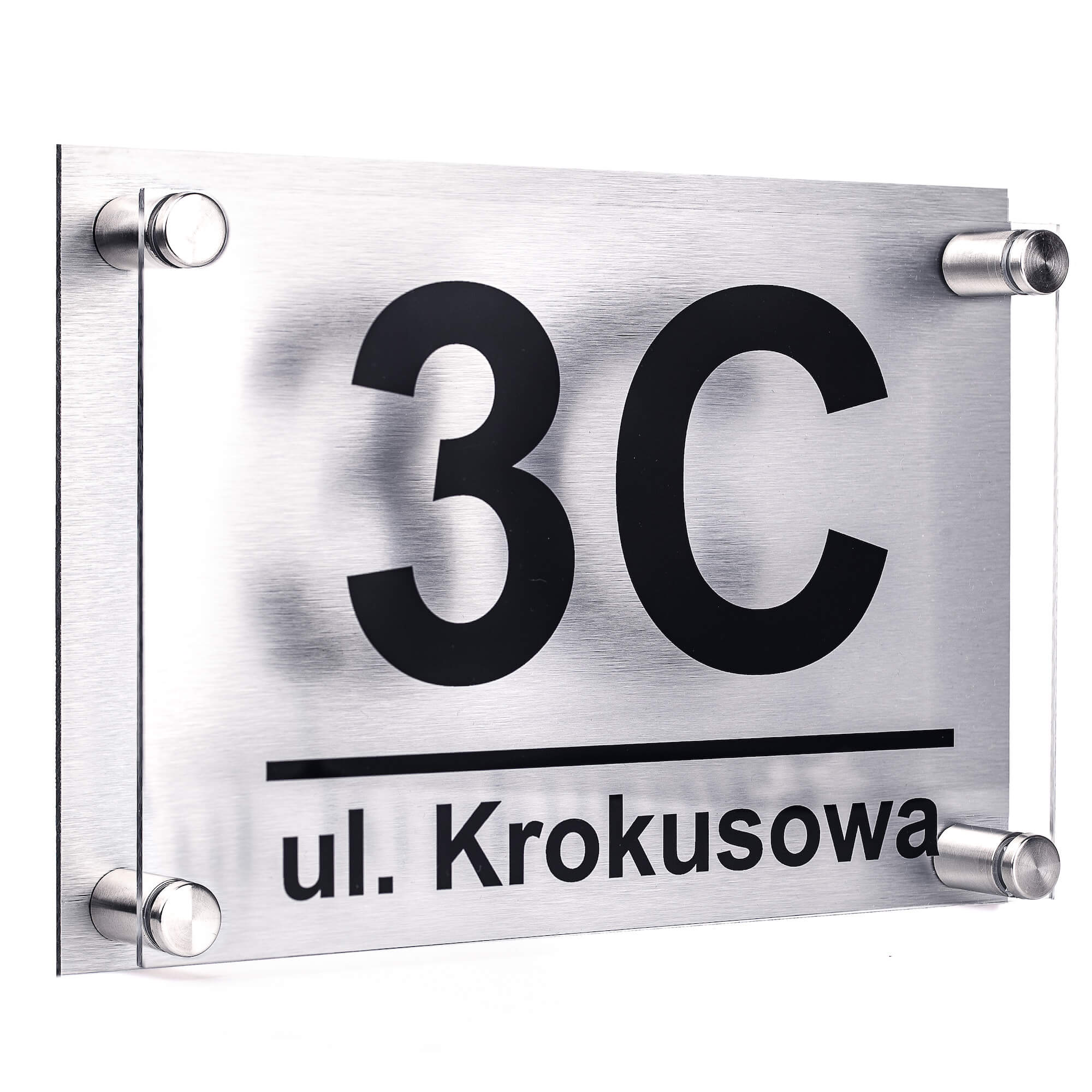 Tabliczka adresowa 3D srebrna - 1