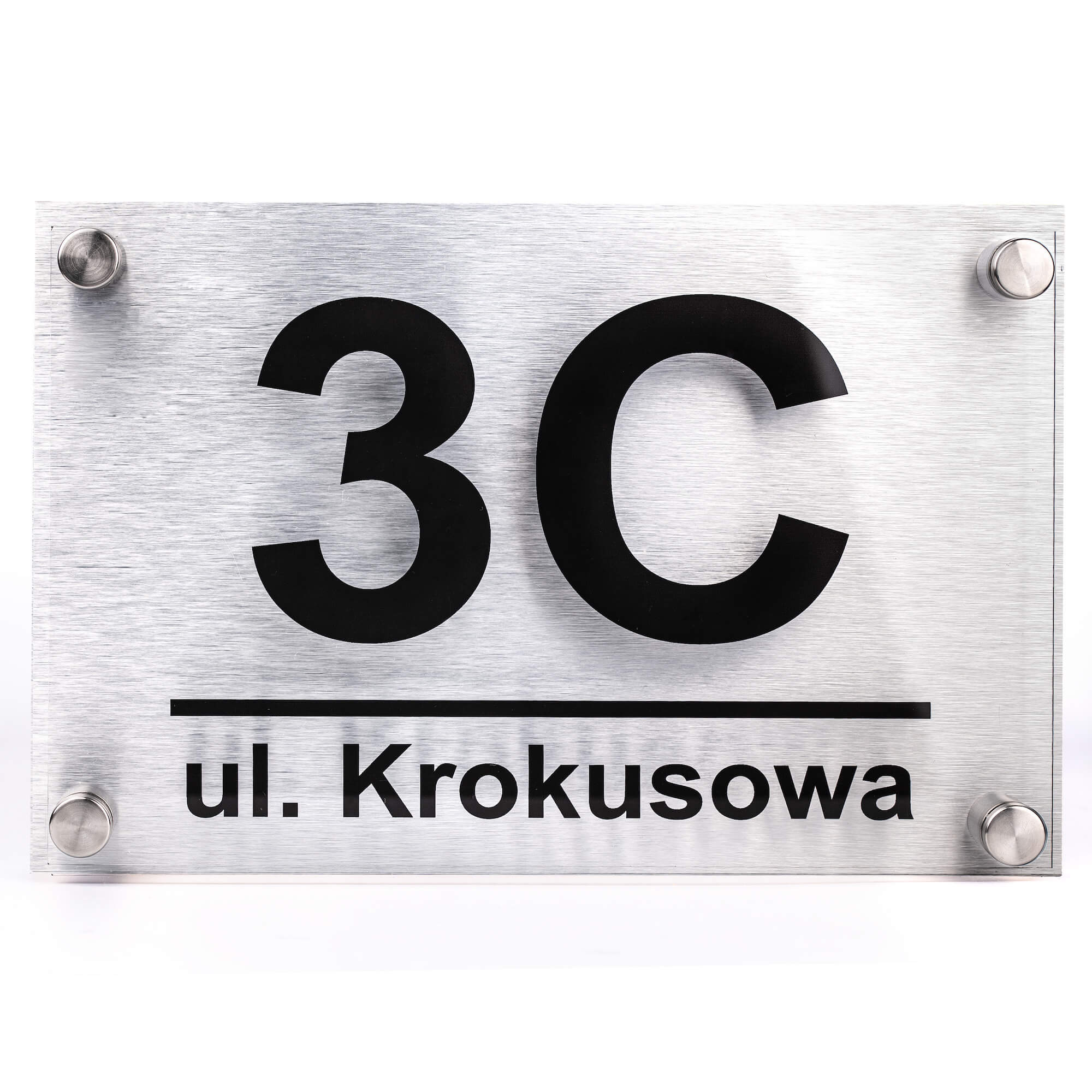 Tabliczka adresowa 3D srebrna - 3