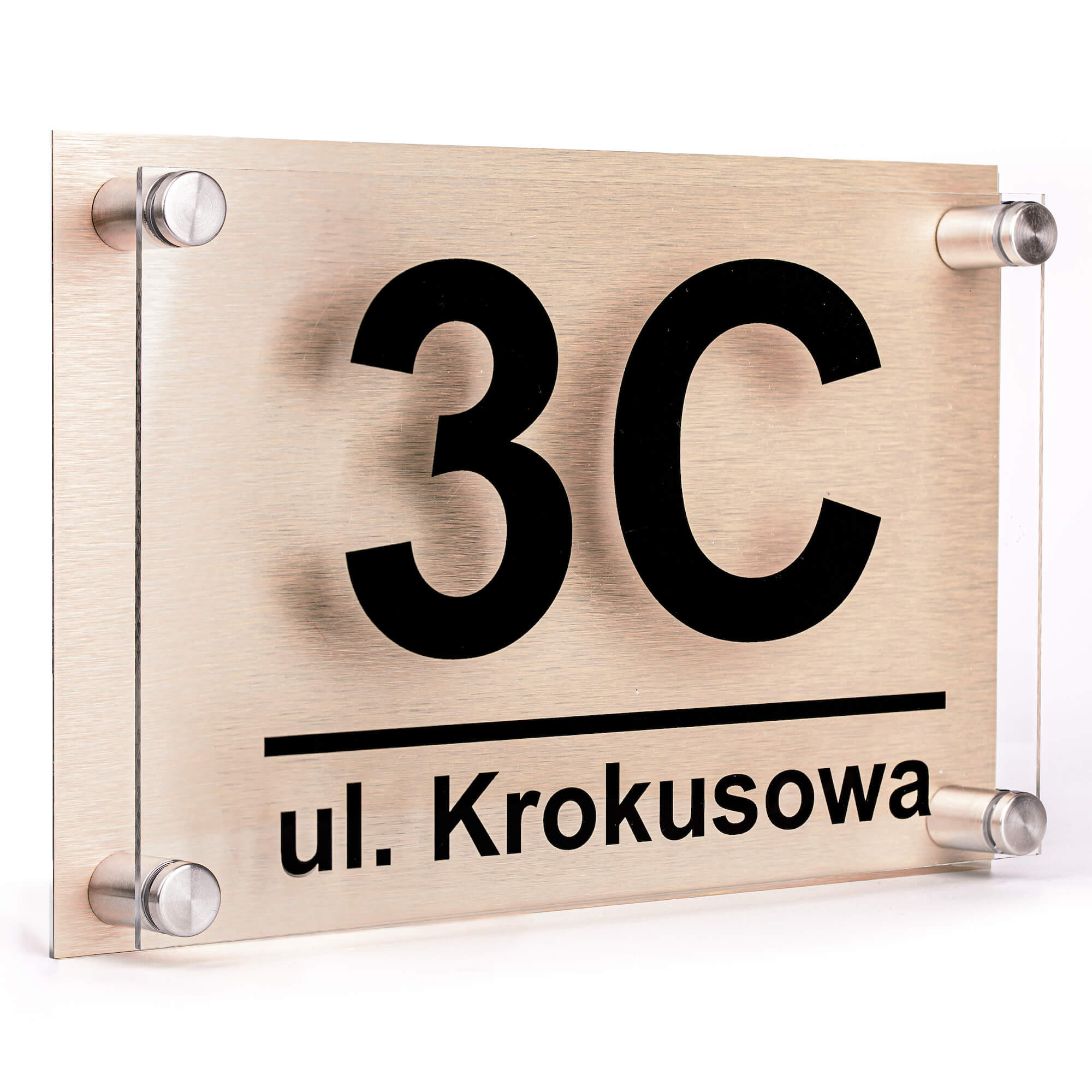 Tabliczka adresowa 3D w kolorze brązowym - 1