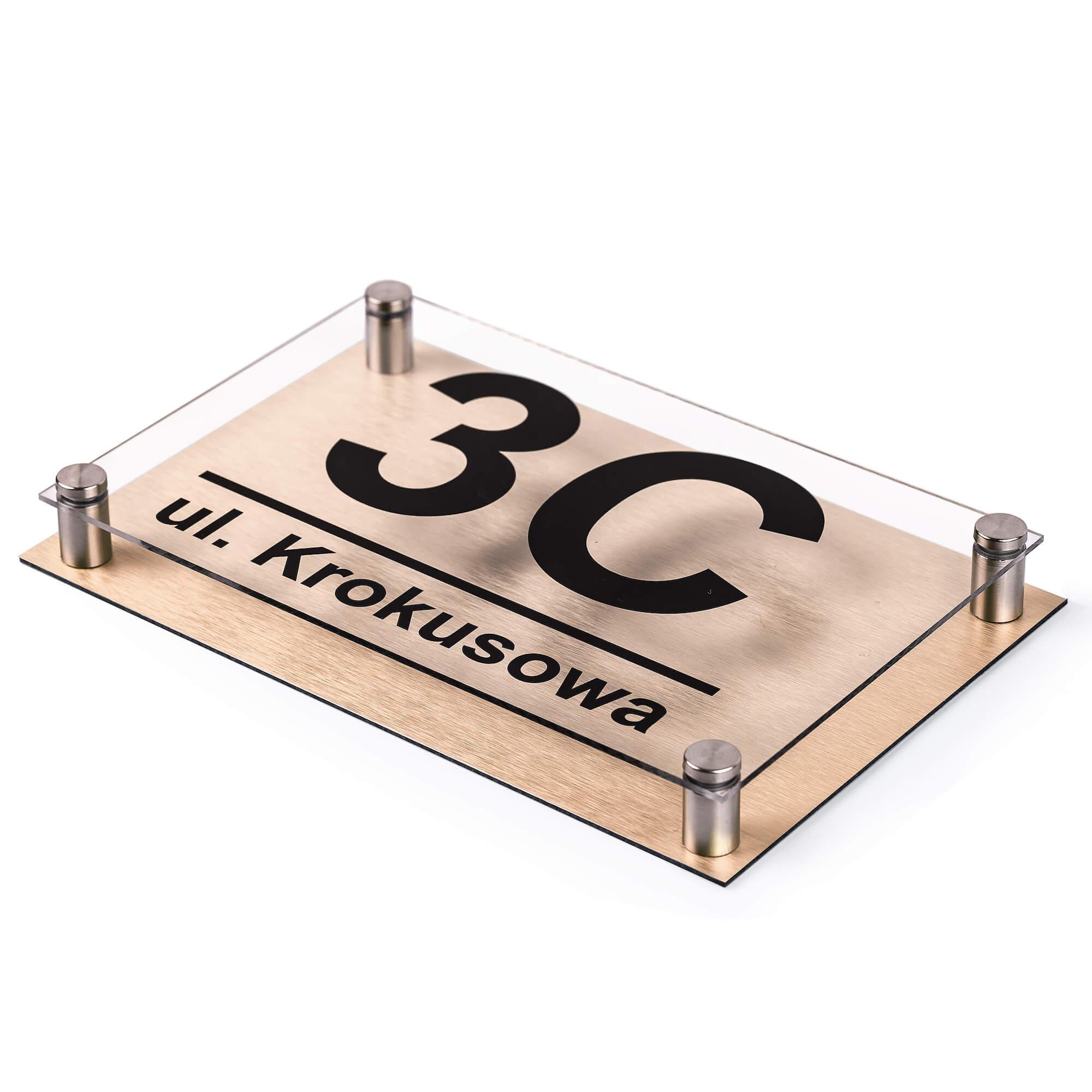 Tabliczka adresowa 3D w kolorze brązowym - 2