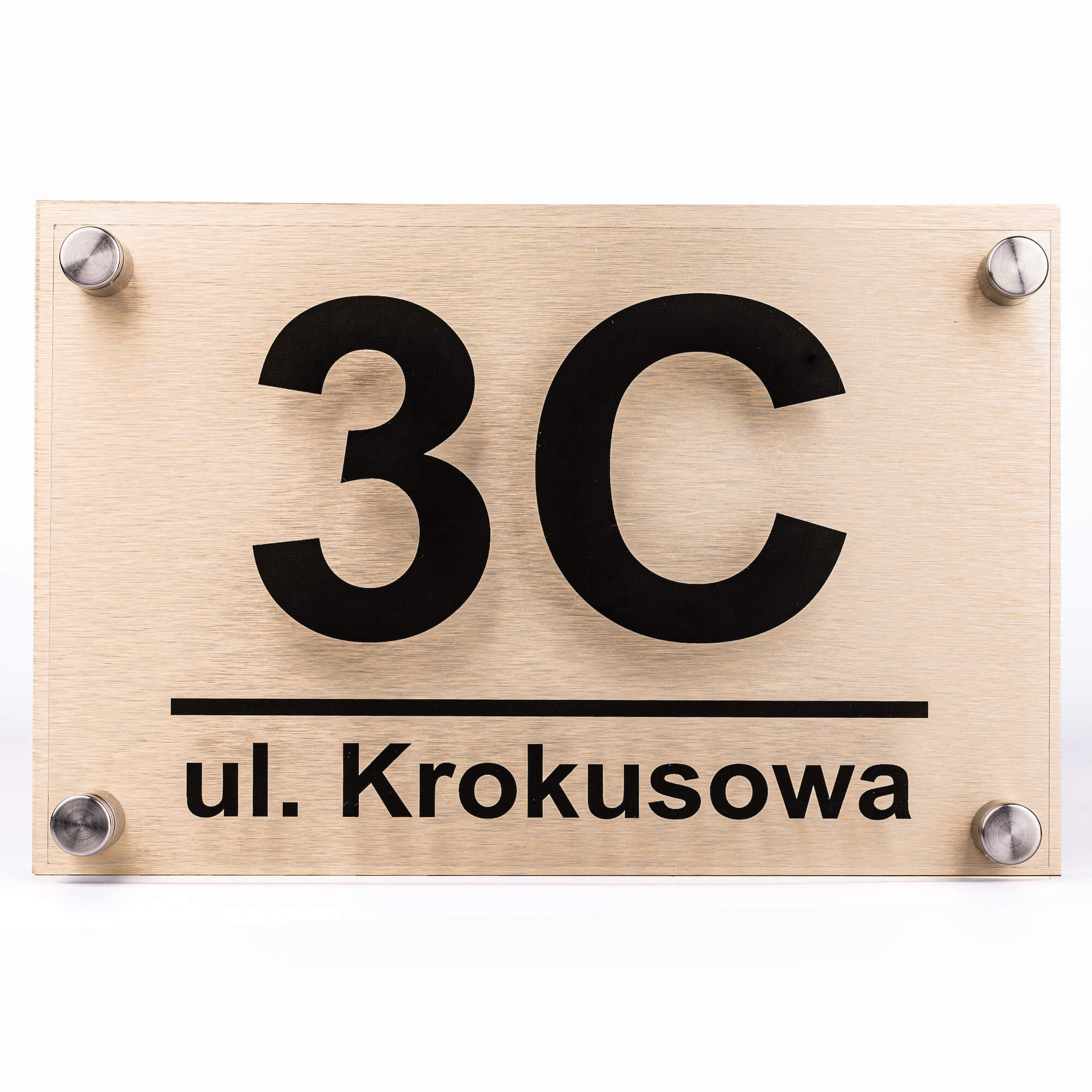 Tabliczka adresowa 3D w kolorze brązowym - 3