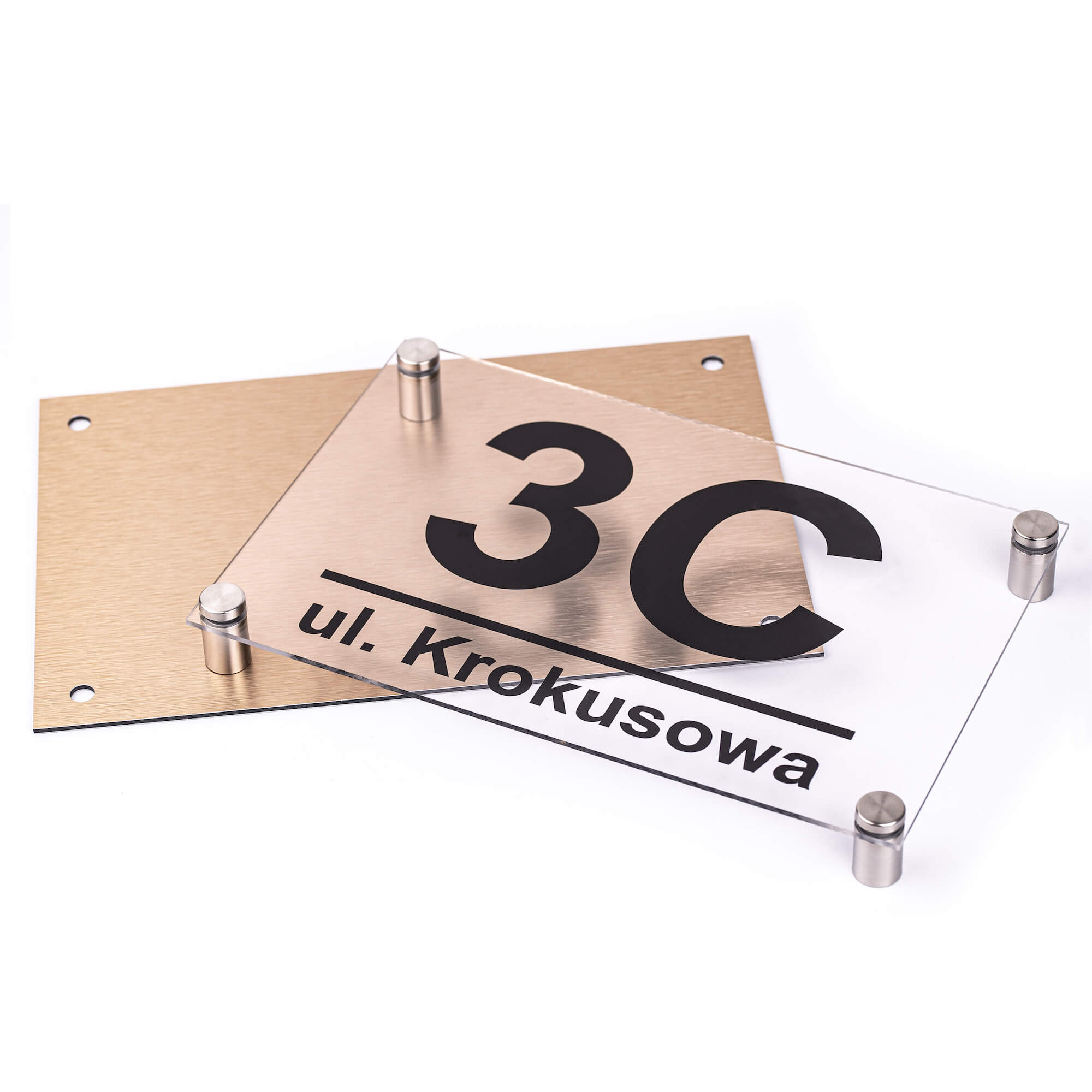 Tabliczka adresowa 3D w kolorze brązowym - 5