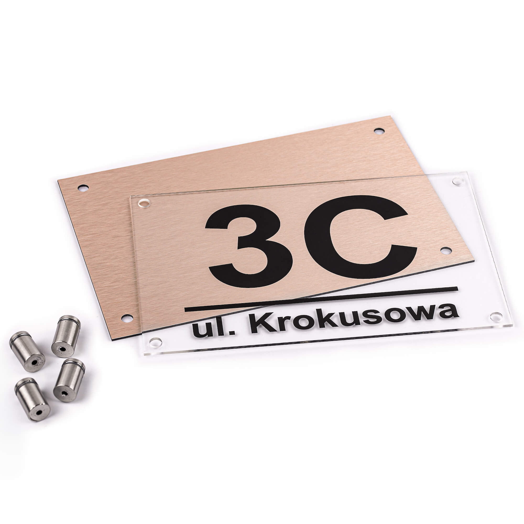Tabliczka adresowa 3D w kolorze brązowym - 6
