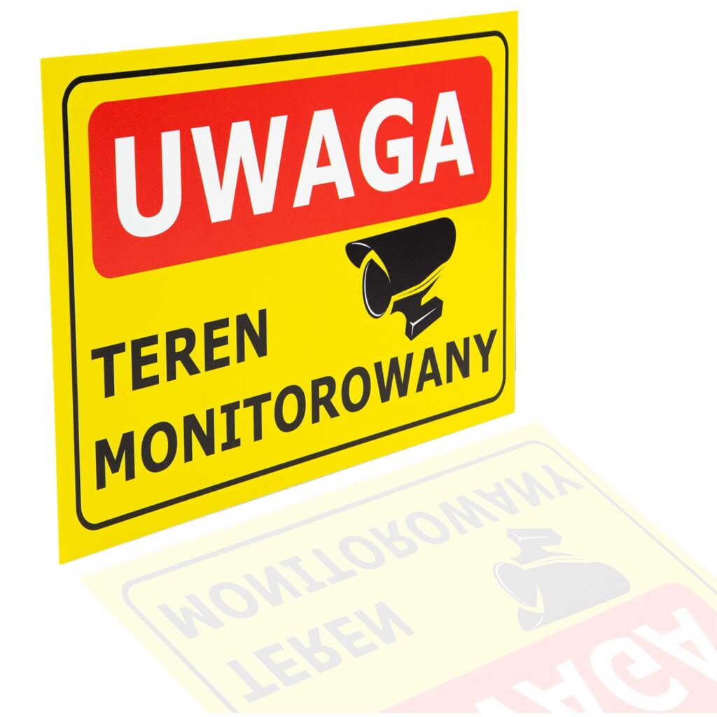 Tablica Piktogram X Cm Uwaga Teren Monitorowany Printima